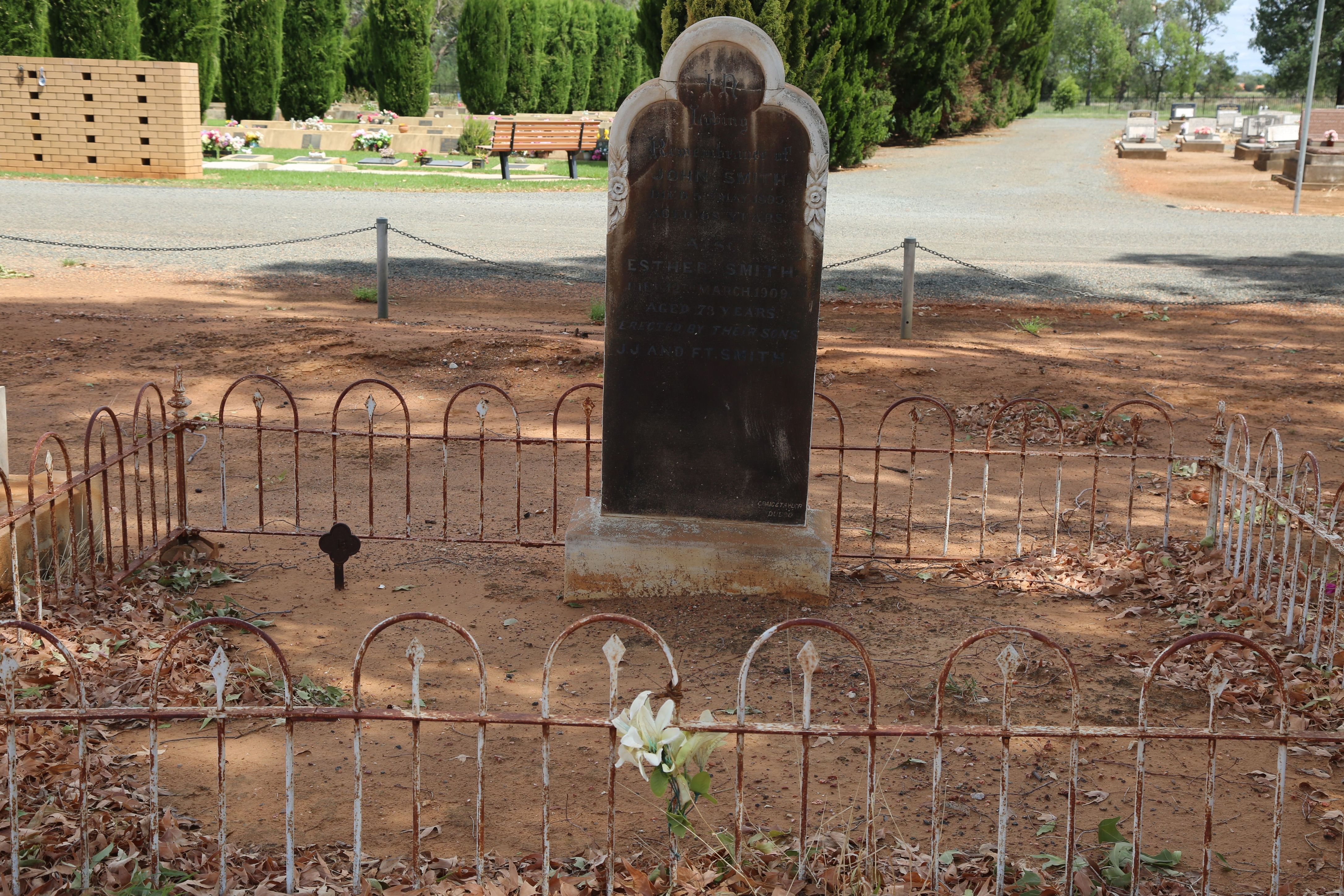 Esther jane telfer smith john headstone nyngan landscape