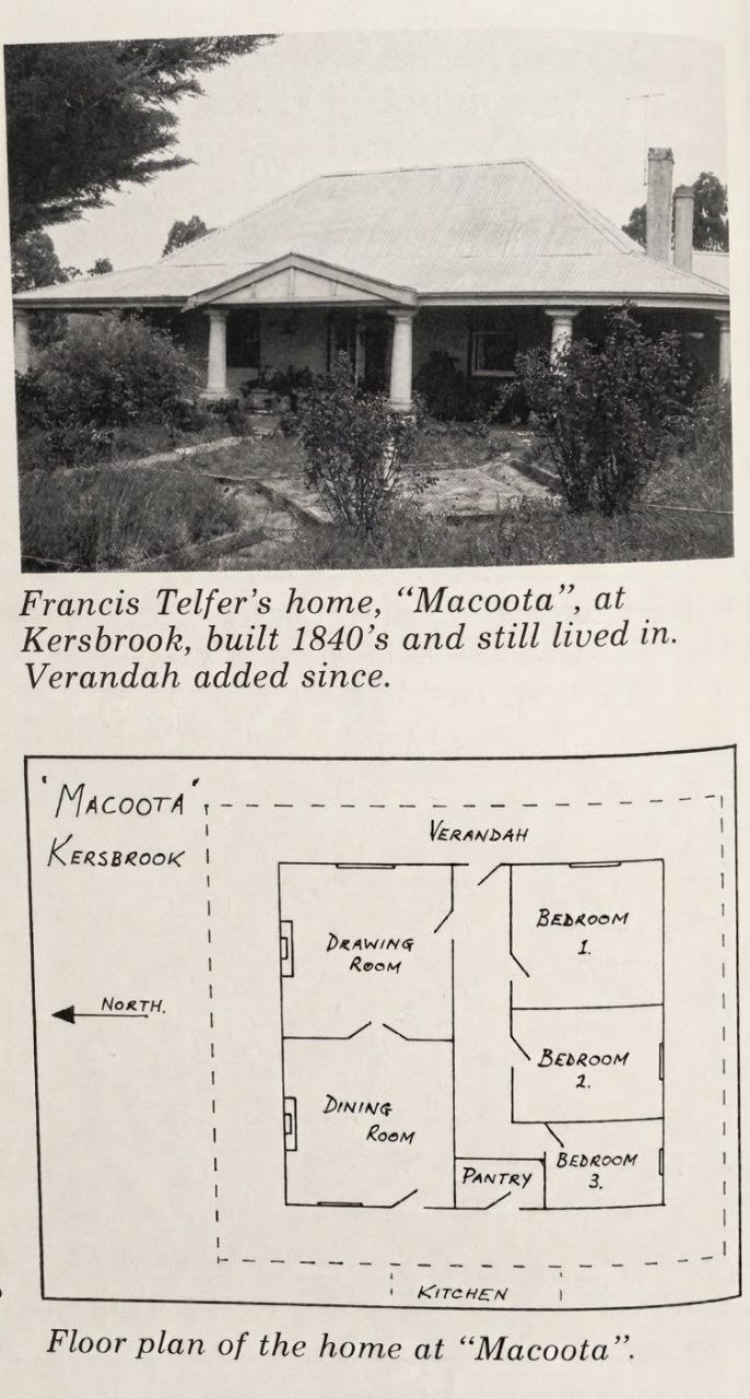 Macoota house floorplan kersbrook 1840s